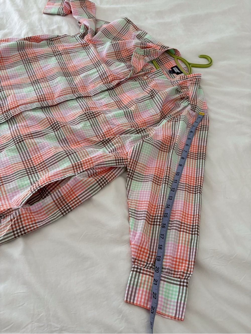 Lands' End Pink Plaid Tunic Preppy Cotton Shirt - Picture 8 of 10